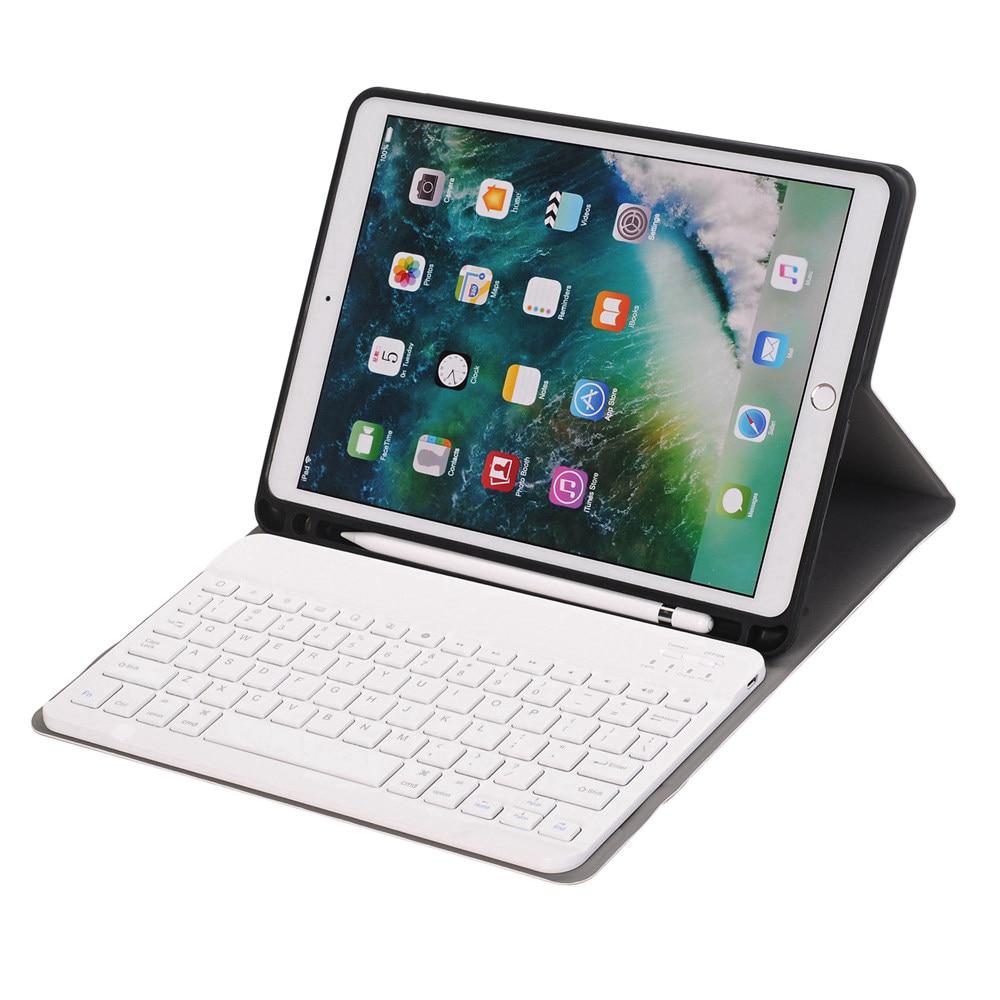 Keyboard Wireless Bluetooth Ultra Tipis Bahan Kulit PU + ABS untuk iPad