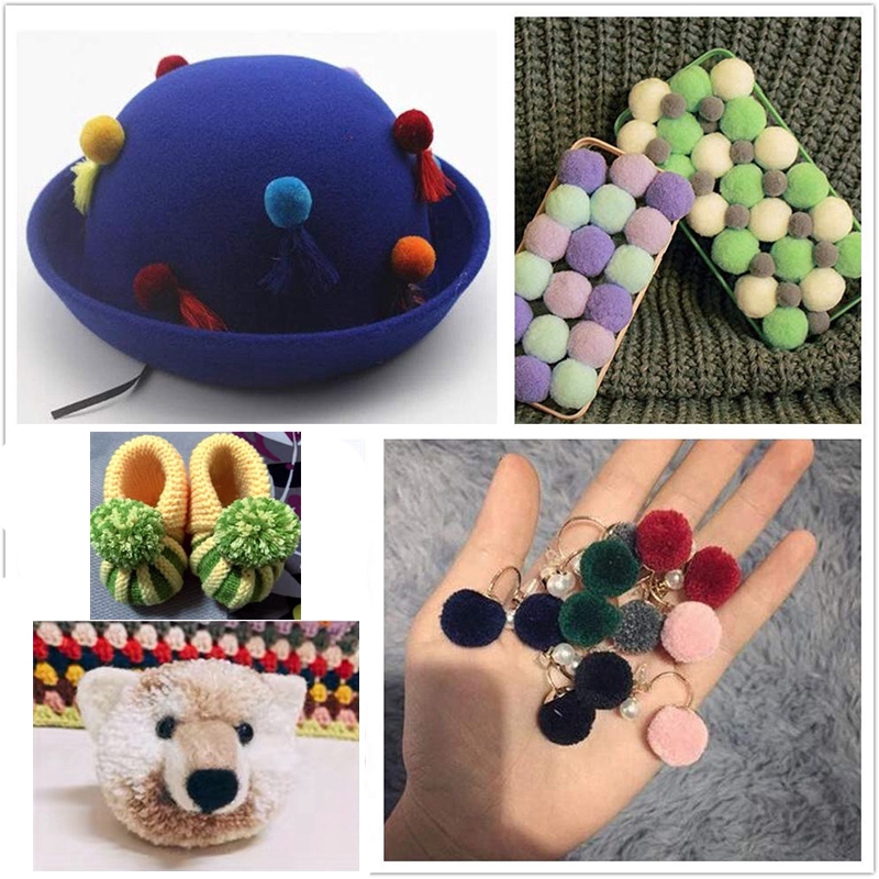 8pcs Alat Pembuat pom-pom Maker Jarum Rajut Bulu Halus Bola DIY Alat Tenun bobble Craft 4ukuran Berbeda Bola Mewah Alat Menenun