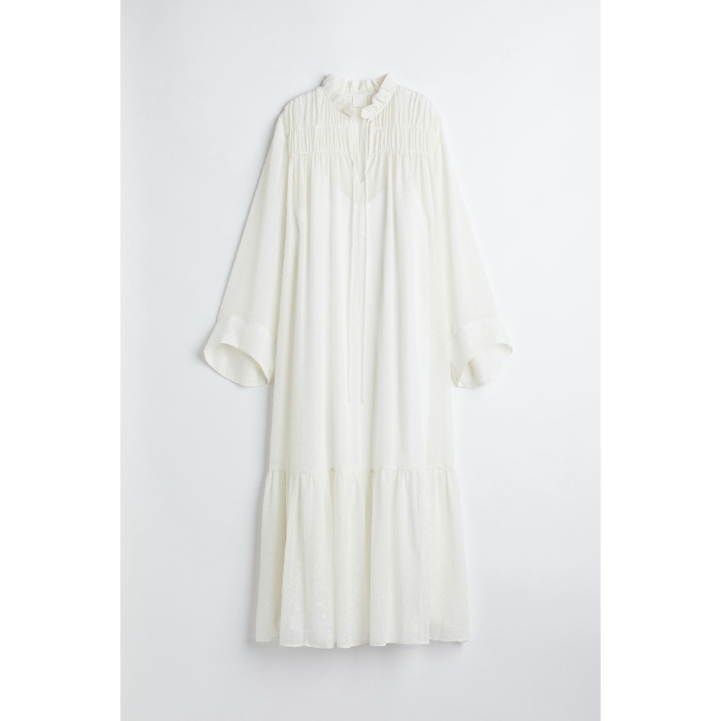 3267 - Maxi Dress HM Long Chiffon Dress (INCLUDE INNER)-WHITE