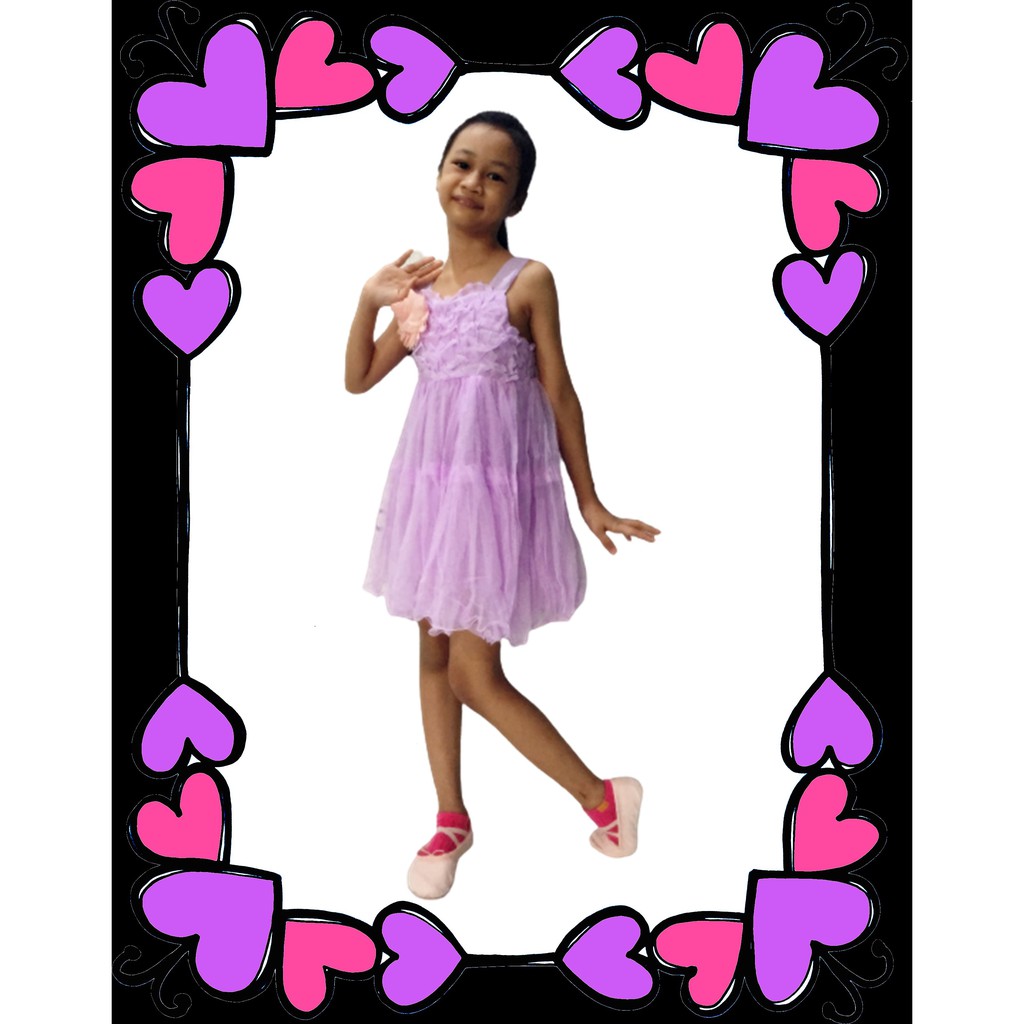 Dress Corsage Ungu 534 Party Dress Baju Anak Perempuan