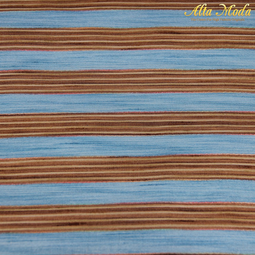 

Alta Moda Jacquard Biru Garis Coklat Stripe Sea (1M)