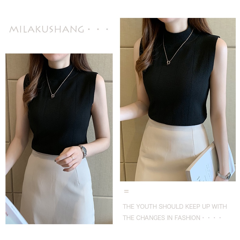 IMPORT✓ 103 Turtleneck Tanktop Blouse Korean Style Wanita-6