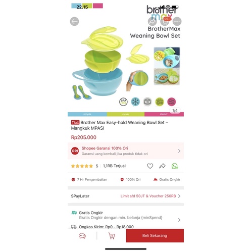 brother max easy hold weaning bowl set mangkuk mpasi new baru bukan preloved mangkuk mpasi bayi