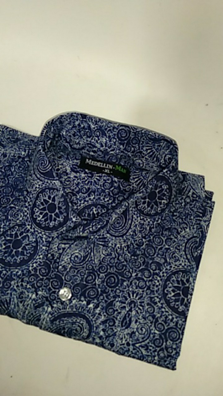 Medellin Kemeja Batik Pria Lengan Panjang Premium 10176 Biru