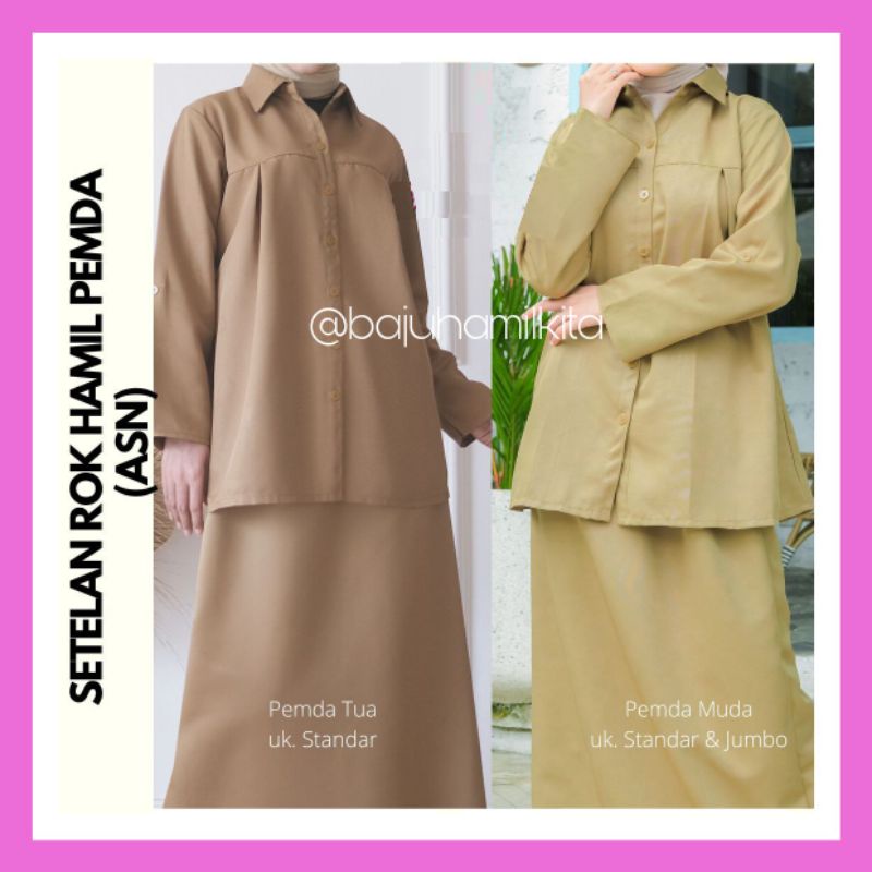(BISA COD) SETELAN HAMIL MENYUSUI SERAGAM KHAKI PEMDA PNS BAJU ATASAN GAMIS KHEKI KEKI CELANA HAMIL