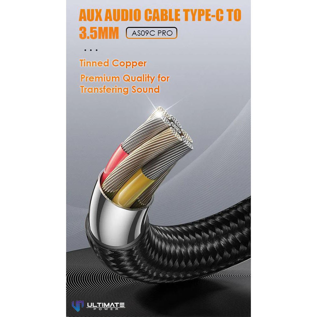 Ultimate Power Hi-Fi Aux Audio Cable Lightning to jack 3.5MM 1M AS07L PRO kabel Aux Mobil iPhone