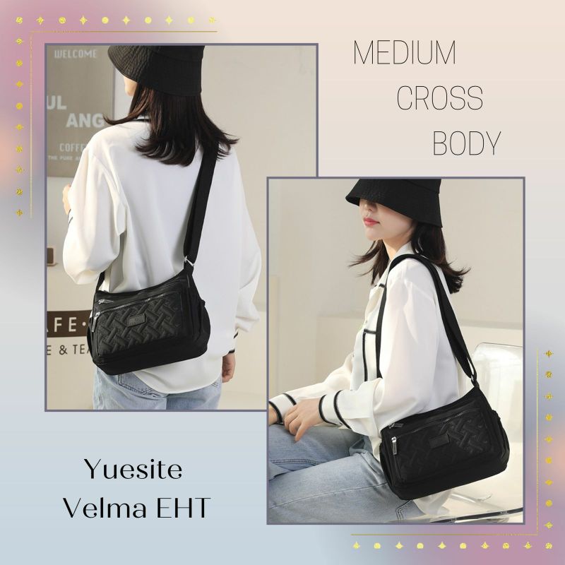 TAS SELEMPANG WANITA POLOS BORDIR YUESITE VELMA ORI CROSSBODY