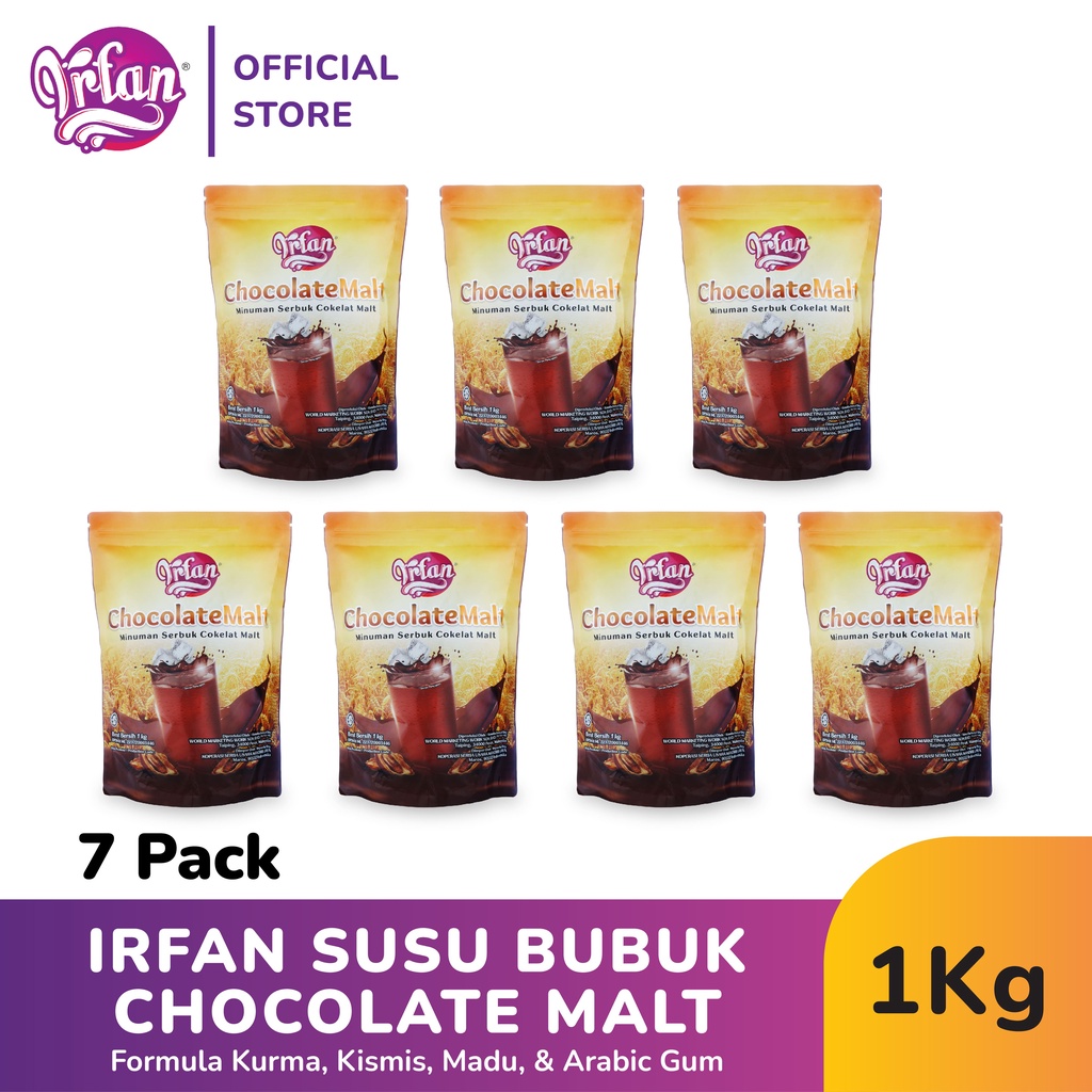

IRFAN Susu Bubuk Chocolate Malt Formula Kurma & Arabic Gum 1Kg x 7