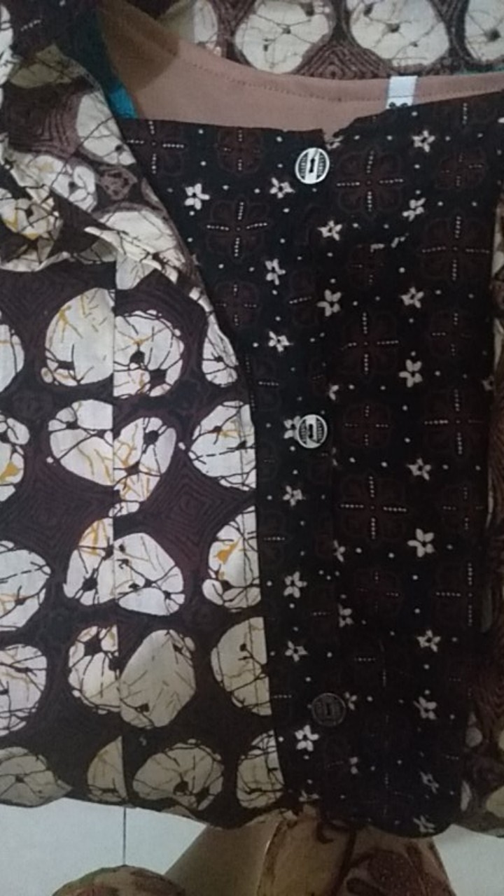 Tey-17 Batik Wanita Asj Sa Hrb026 Kenongo Kemeja Tosca Pendek Bolero