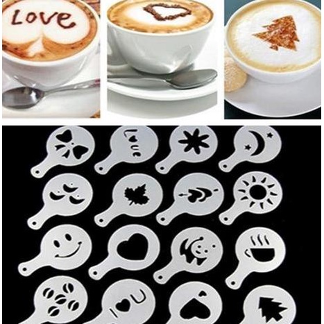 

1 SET alat cetak gambar lukis cetakan bubuk taburan cokelat kopi