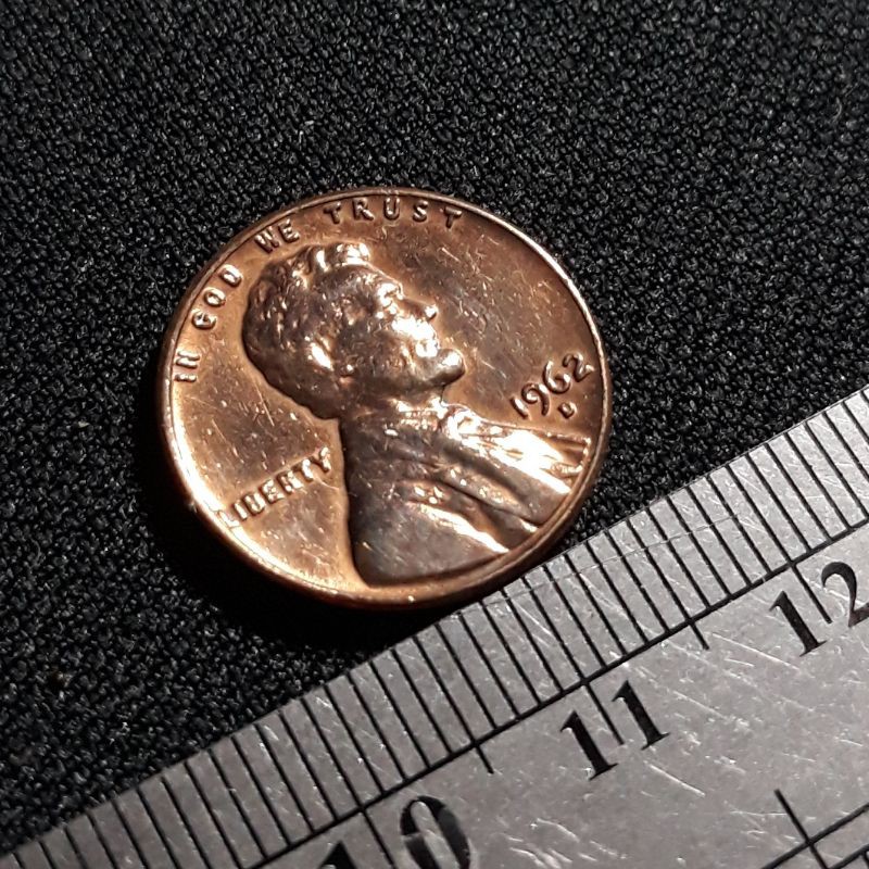 Koin Kuno Koleksi Asing : United States ( Amerika ) - 1 Cent 1962 D