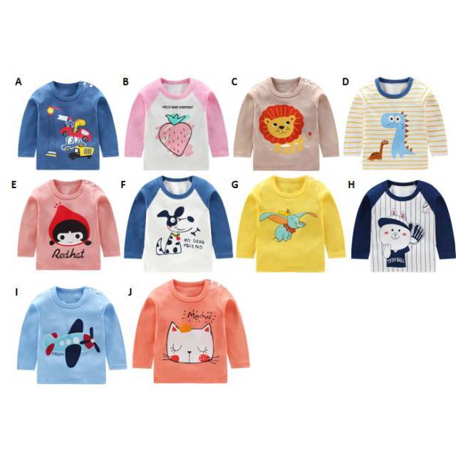 Baju bayi / Atasan anak / Kaos panjang anak / Kaos panjang import / Kaos panjang anak lucu