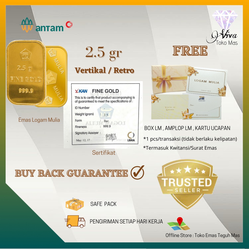 LOGAM MULIA ANTAM VERTIKAL 2,5 GRAM 999,9