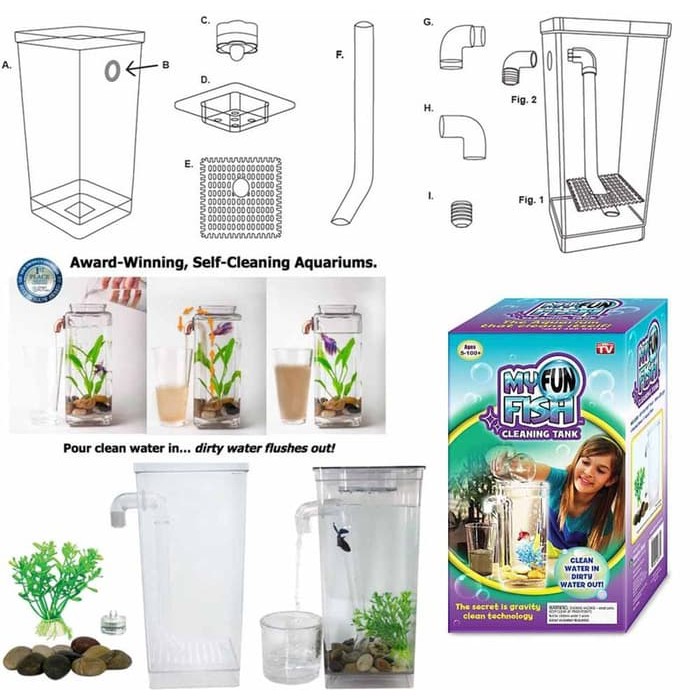 Jual Mini Aquarium My Fun Fish Self Cleaning Tank Betta Cupang Ikan Hias Indonesia Shopee Indonesia