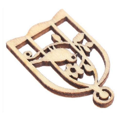 Wooden Embellishments - Bird Cage Shape (20pcs)