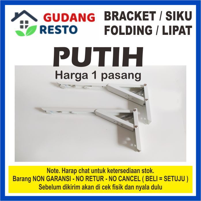 SIKU LIPAT 1 SET / PASANG MINIMALIS / BRACKET FOLDING BRAKET 8 10 12 14 INCH / 20 25 30 35 CM RAK GANTUNG / MEJA DINDING KOMPUTER