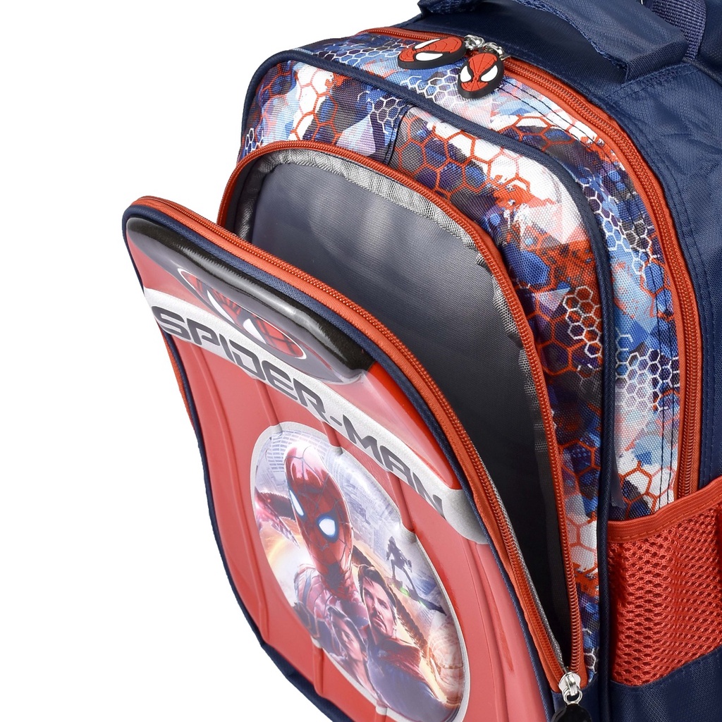 (RF) Tas Cartoon Sekolah Spiderman 2602 -14 Inch Tas Ransel Cartoon Sekolah Anak SD Tas Timbul Import