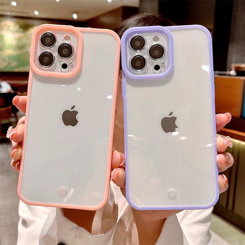 Case Pelindung Kamera shockproof Warna Permen Untuk Iphone 11 12 13 Pro Max Xr X Xs Max Se 2020 7 8 Plus