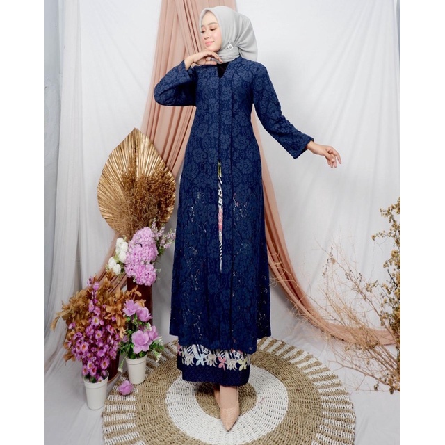 SET KEBAYA HAYATI /  SET KEBAYA WISUDA / SET KEBAYA PESTA / SET KEBAYA KARTINI / SET KEBAYA KUTU BARU / SET KEBAYA TERBARU 2021 / SET KEBAYA  MIRA JAYA-Navy