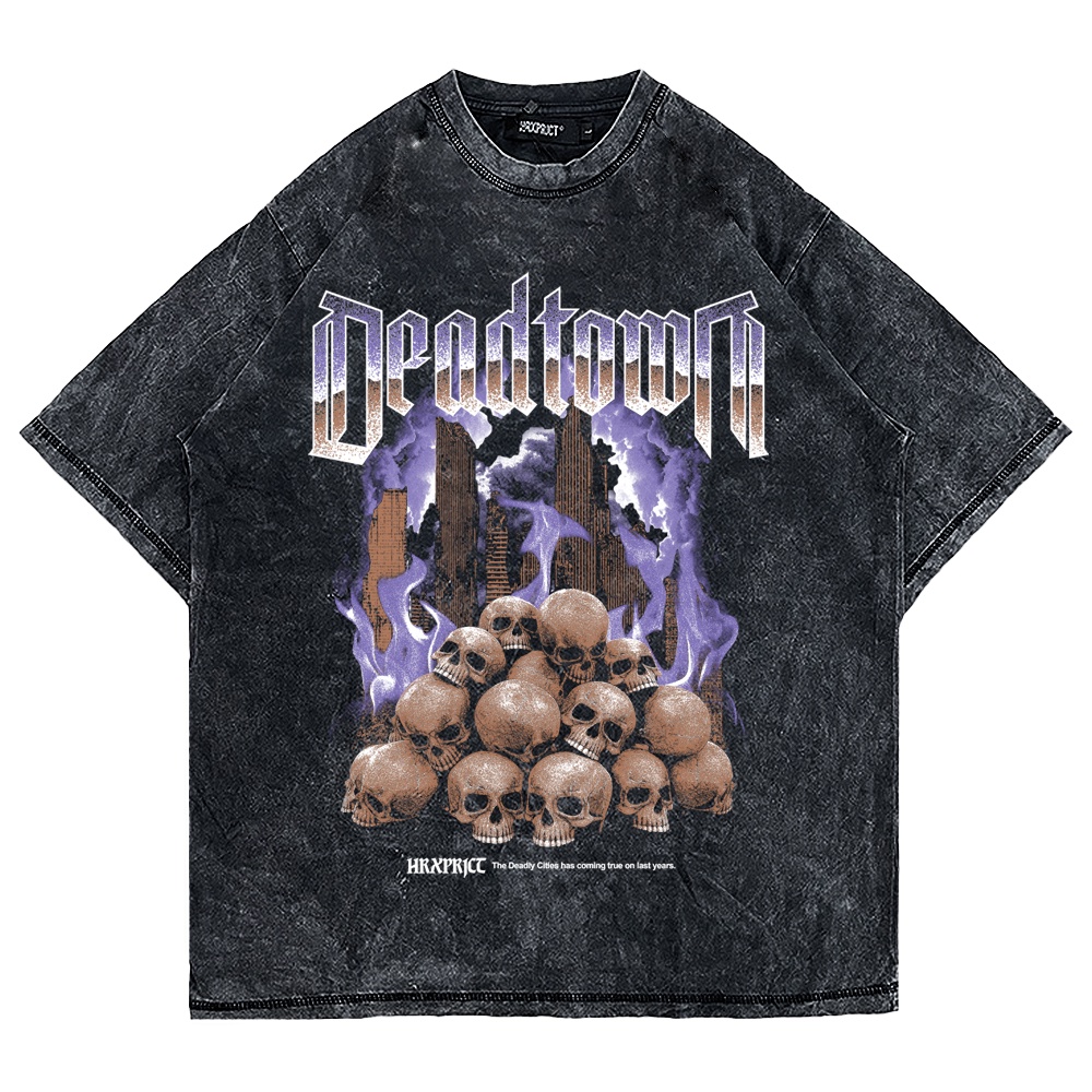 [OVERSIZE] WASHED OVERSIZE GRAPHIC T-SHIRT 'DEADTOWN'