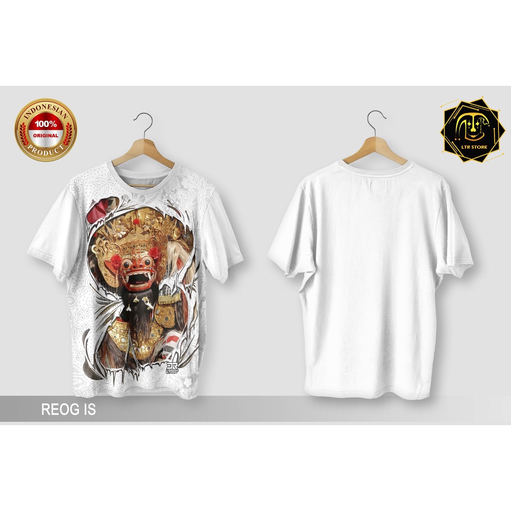 [ BAYAR DI TEMPAT ] BAJU PRINTING GAMBAR REOG IS - KAOS DISTRO ORIGINAL MOTIF INA INDO BUDAYA KESENI