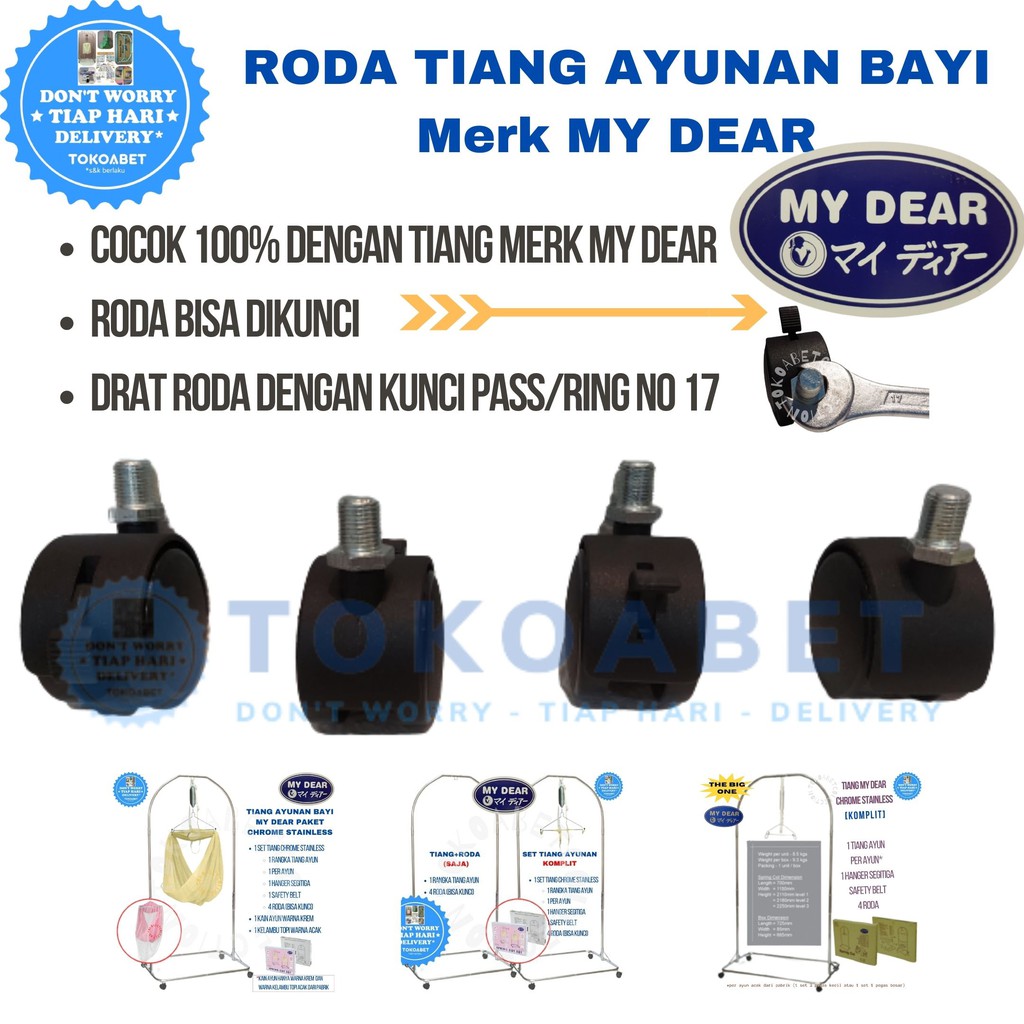 RODA Tiang Ayunan Bayi MY DEAR ORIGINAL Bisa Kunci dan Pasti COCOK 100% TOKOABET