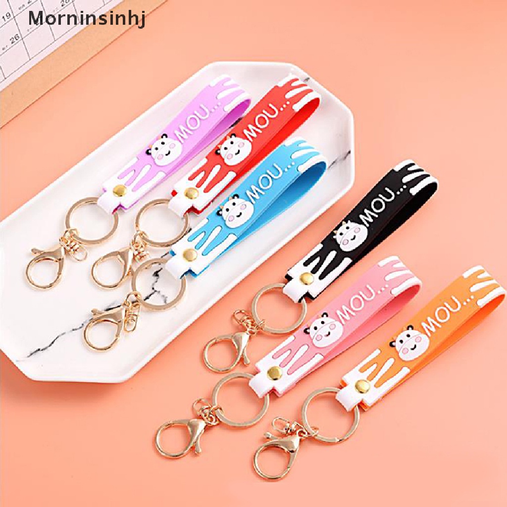 Mornin New Lovely Cow Keychain Charm Keychains Untuk Wanita Tas Liontin Gantungan Kunci Mobil id