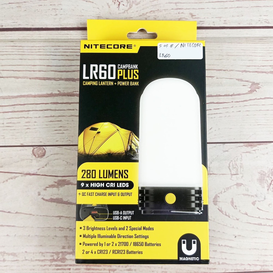 NITECORE Lampu Camping Lantern 280 Lumens - LR60Plus - Black