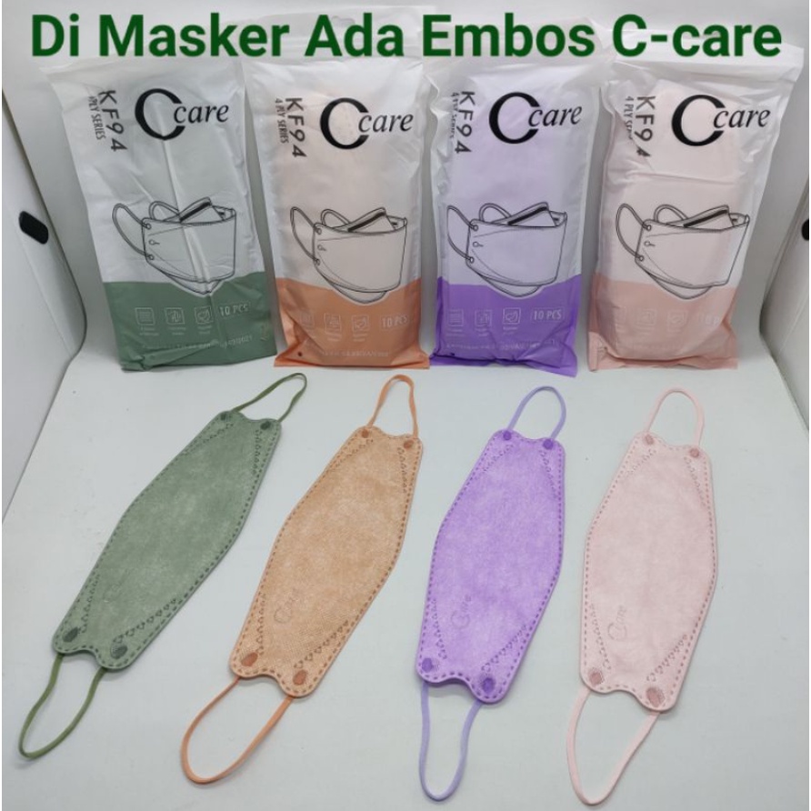 Masker KF94 CCare Premium/ Masker korea 4 ply/ Masker Earloop Isi 10 Pcs