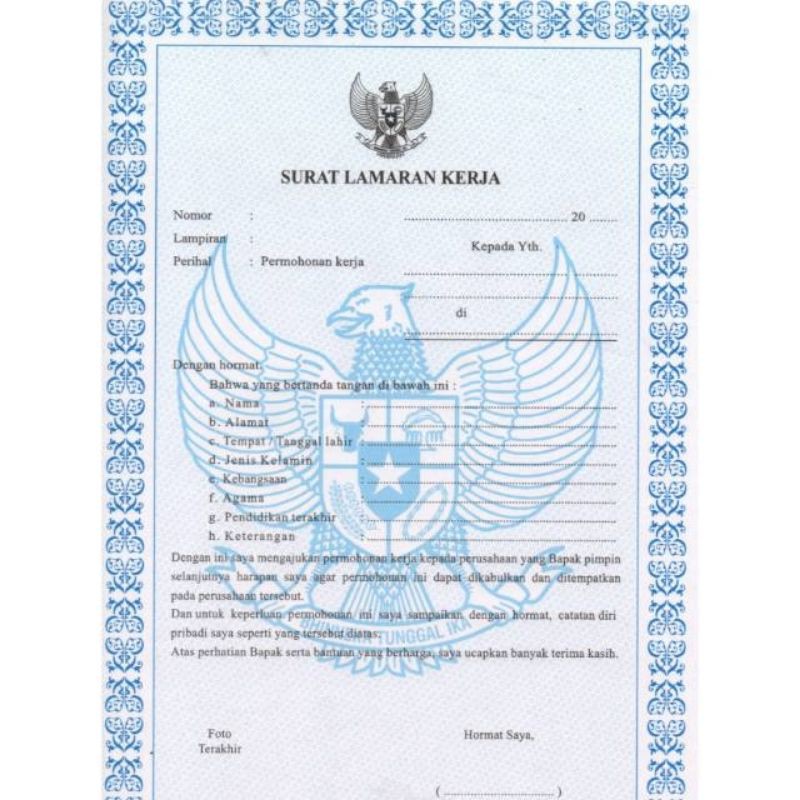 

Form surat lamaran kerja legal