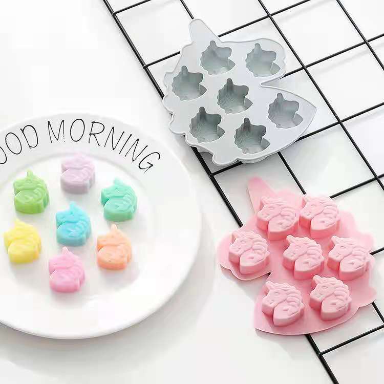 Cetakan Silicone Silikon Puding Coklat Cake Motif Unicorn W/Mix