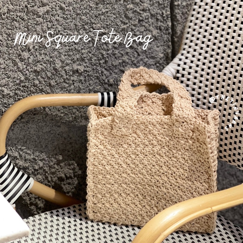 Square tote bag/ Crochet - Tas rajut/ Crochet bag