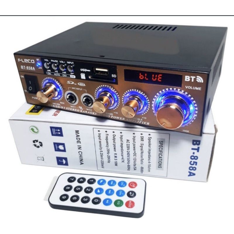 Power Amplifier Fleco Original BT858A Wireless Digital Amplifier Karaoke Bluetooth