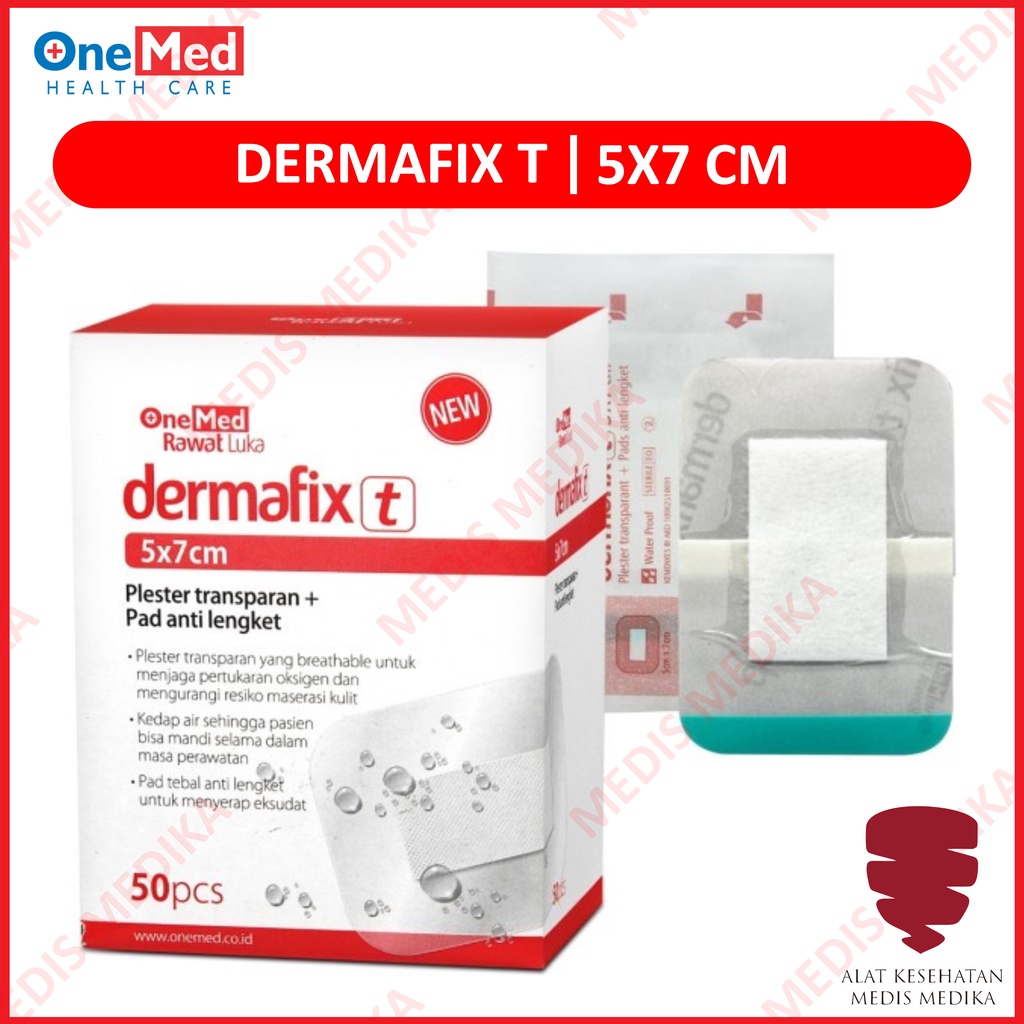 Dermafix T 5 x 7 cm Onemed Plaster Transparan 5x7cm Peralatan P3K Plester Luka Sesar Anti Air Bening 5x7 7cm