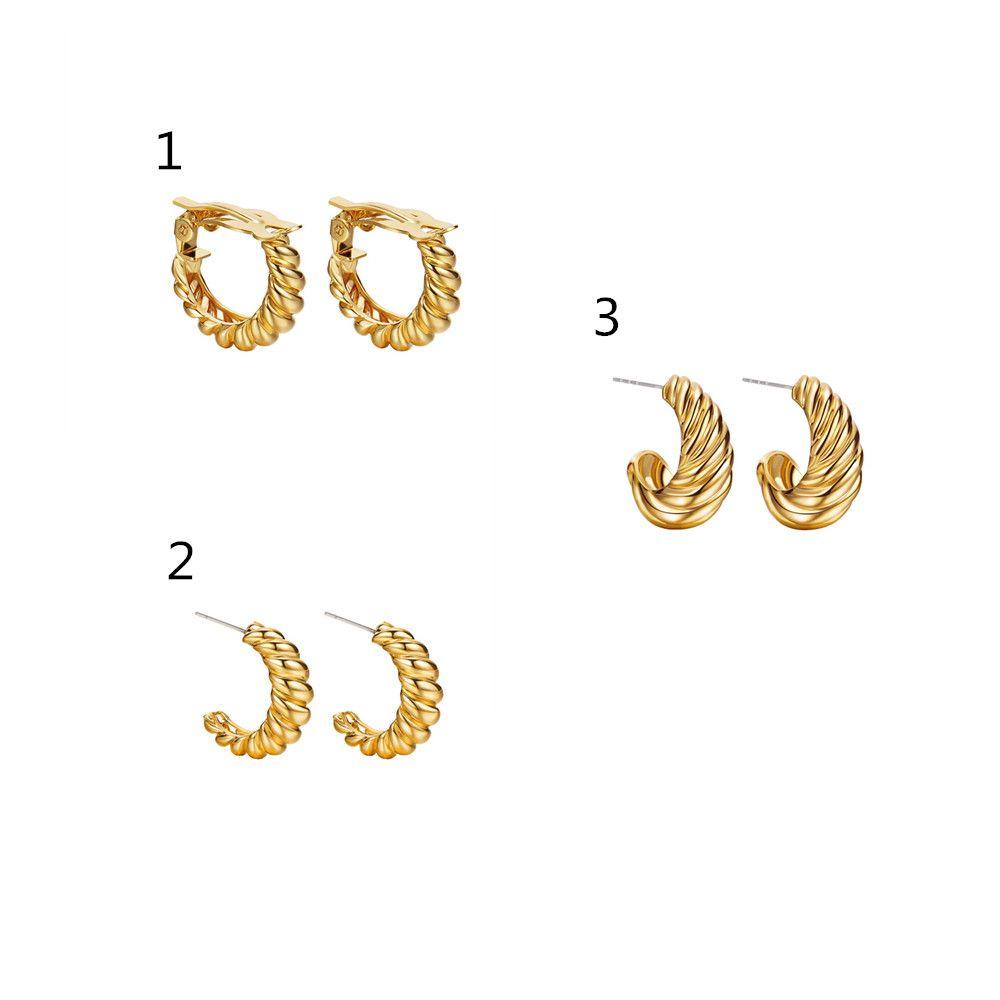 Lily Anting hoop Wanita Fashion Spiral Setengah hoop Perhiasan Geometris twist Ear clip