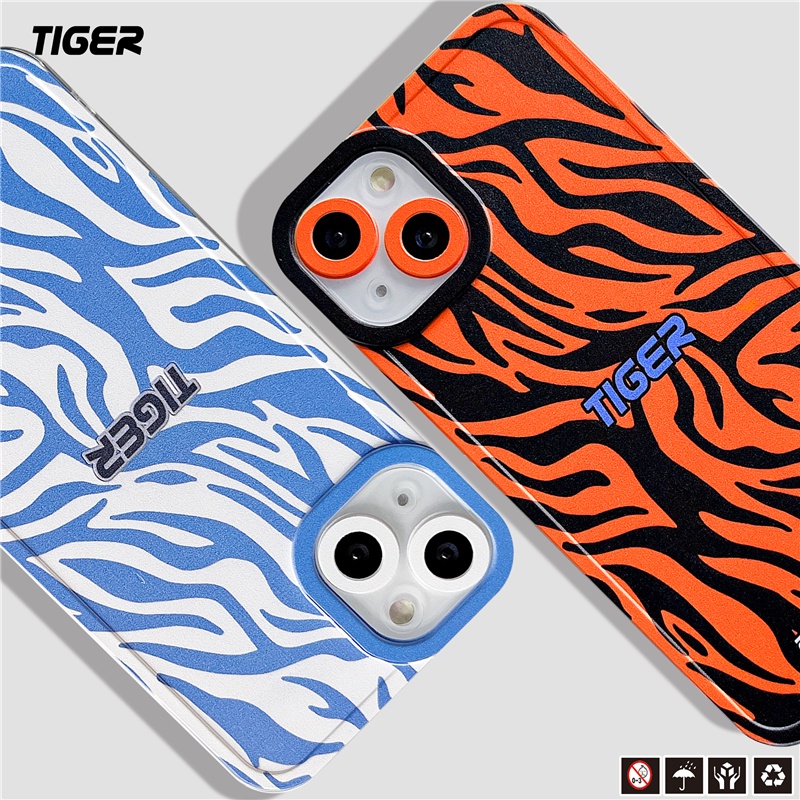 Soft Case TPU Motif Harimau Untuk iPhone 13 12 11 Pro Max X Xs Max XR 8 7 Plus