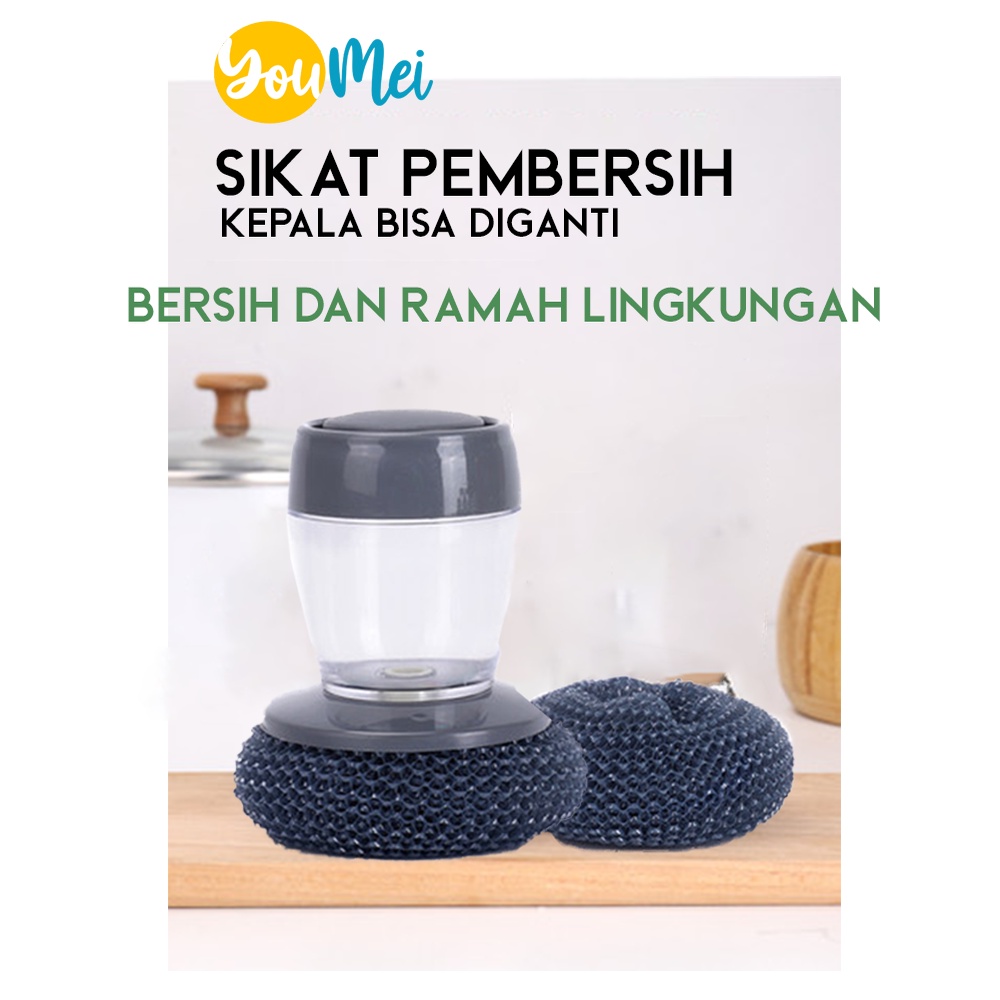 Dispenser Sikat Pembersih Sabut Otomatis Sabun Cair Cuci Piring Wajan Panci - Automatic Soap Handle  - 1227