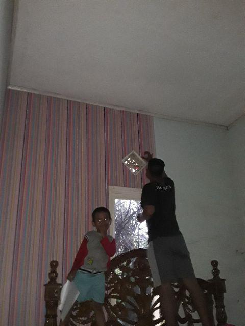 S017ls Wallpaper Sticker Ku Garis Pink 45cm X9-10m Wallpaper Dinding