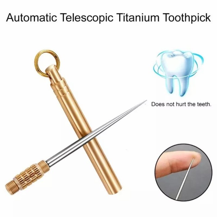 

Tusuk Gigi Titanium Tube Toothpicks Reusable Perawatan Mulut FoodGrade