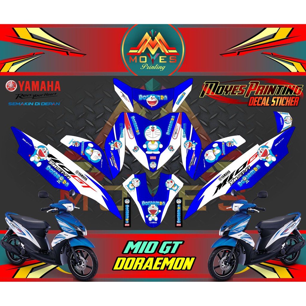 Sticker Motor Yamaha Mio GT Decal Yamaha Mio GT Striping Yamaha Mio GT Doraemon Shopee Indonesia