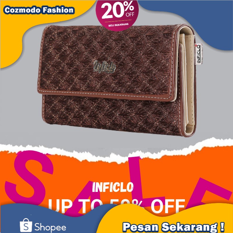 Dompet Lipat Panjang Wanita Branded Original Dompet Pesta Kondangan Kartu Coklat Mewah Murah