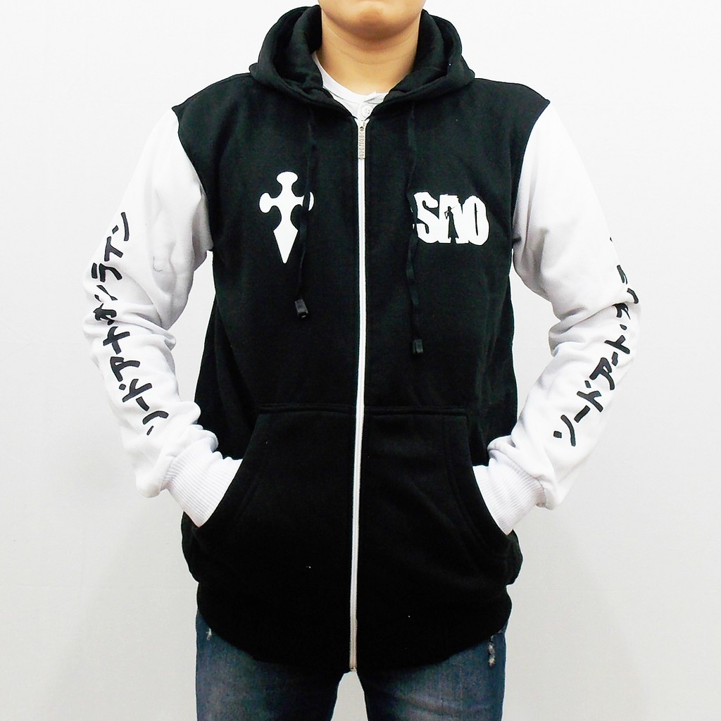 JAKET SAO - JAKET SWORD ART ONLINE - JAKET KIRITO SAO - HOODIE SAO - JAKET HOODIE PRIA ANIME SAO 2