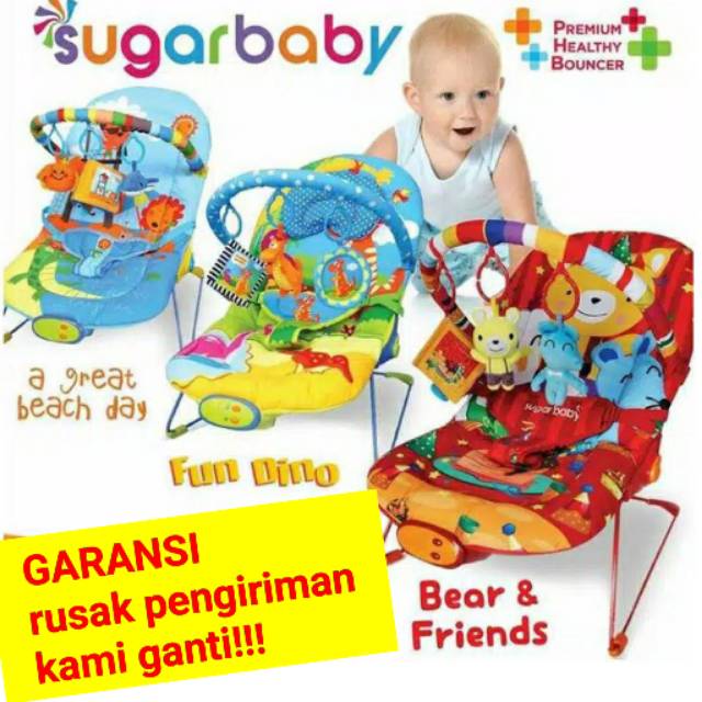 Bouncer Sugar Baby 3 recline posisi bouncer sugarbaby ayunan bayi Sugar Baby Premium Healthy Bouncer Bayi 3 Recline Bear And Friend Merah