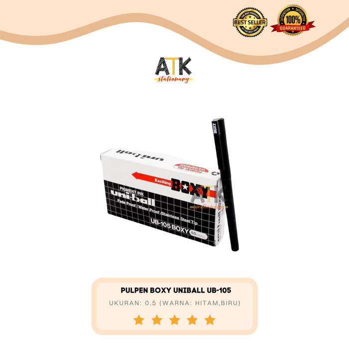 

NEW Pulpen Boxy Uniball/ Uni Ball UB-105 atk - Hitam