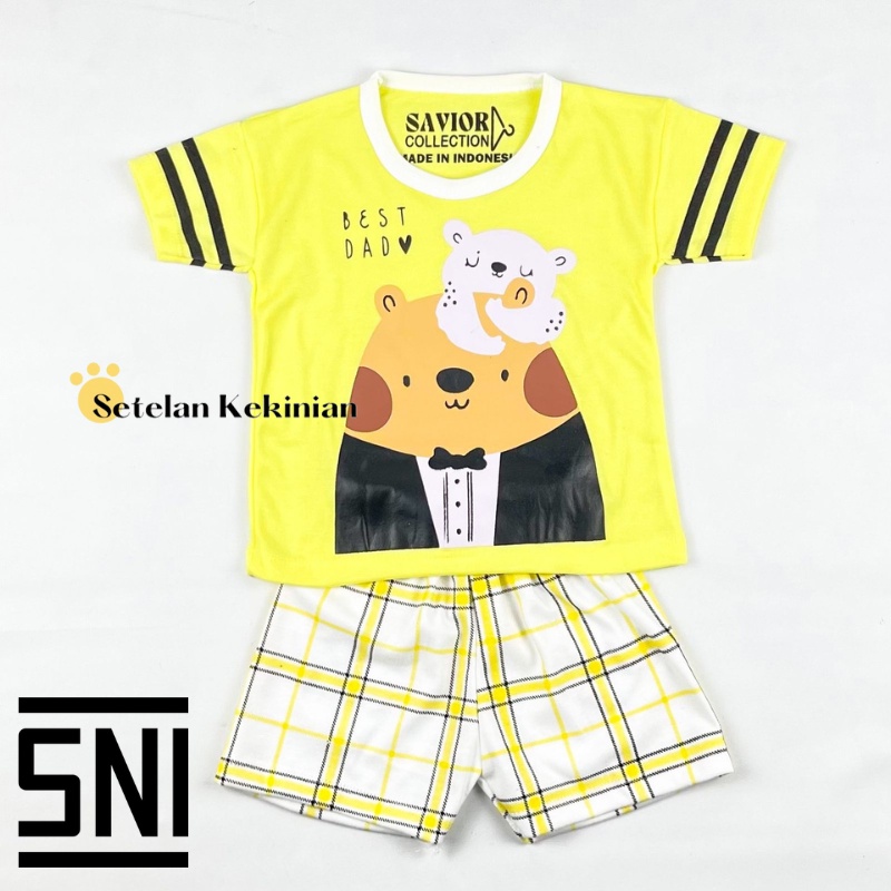 Set Baby Boy 0-12bln Bear Best Dad Setelan Anak Animal Hewan Lucu Set Bayi Laki Laki