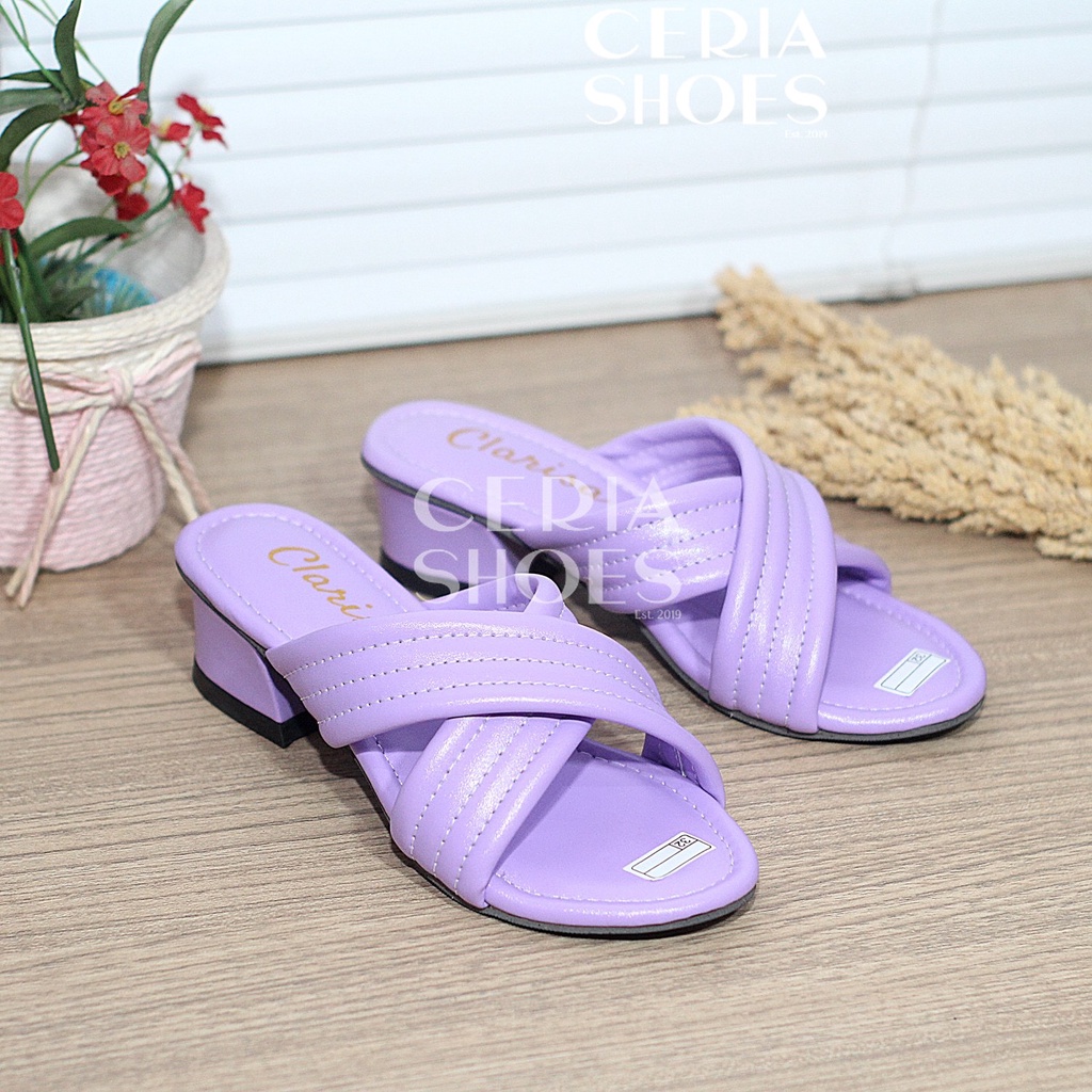 Sandal Sepatu Hak Anak Perempuan Bahan Busa Empuk 3 cm Heels Motif Silang Sendal Pesta Anak Cewe