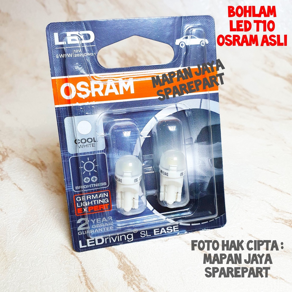 BOHLAM LAMPU SENJA T10 PUTIH LED - OSRAM GERMAN COOL WHITE 12V W5W