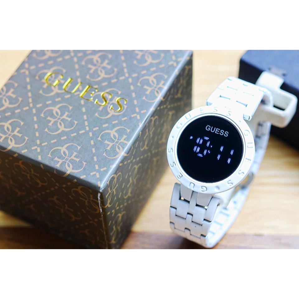 (COD) Jam Tangan Wanita Guess 1109U Digital Led Touch Screen Tali Rantai Free Box Original & Baterai