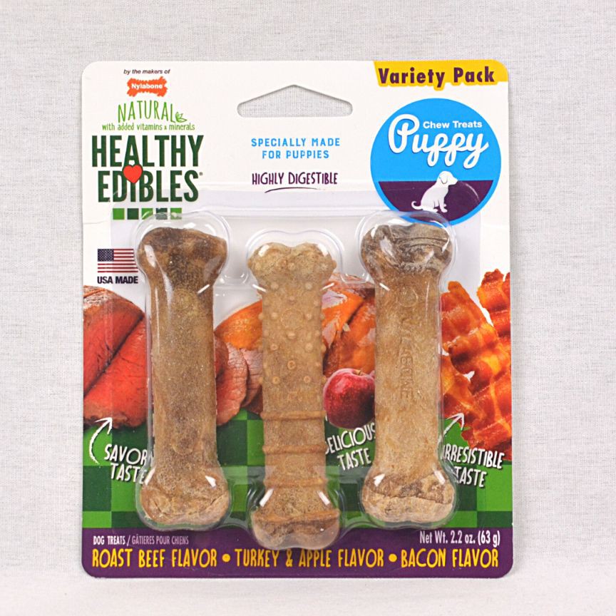 

NYLABONE Snack Anjing Healthy Edibles Puppy Starter Kit PETITE