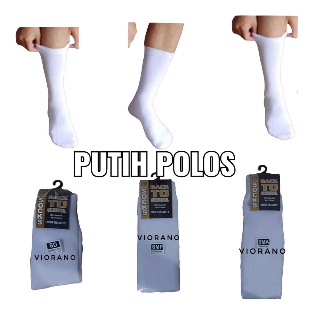 Termurah Kaos Kaki Sekolah Back To School SD SMP SMA Hitam Putih  Kaos kaki Putih Polos Kaus Kaki Hitam Polos Kaki Panjang Sebetis Unisex Kaos Kaki SMU